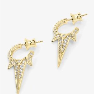 💜Melinda Maria Gold Spike Earrings with Silver Accents NWT